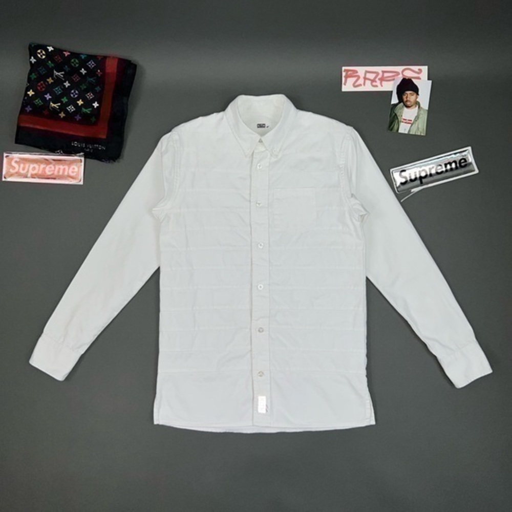 KITH Paneled Button Up Reflective Logo Shirt